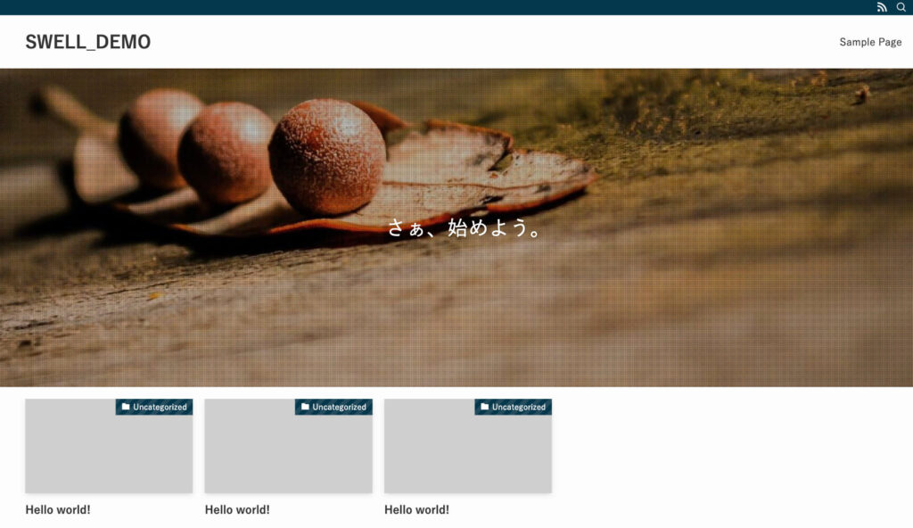 インストール直後のSWELLの画面